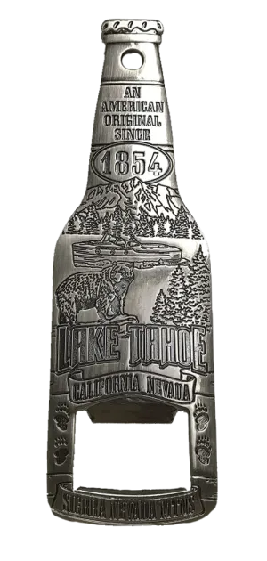 Souvenir Bottle Opener Engraved Metal Bottle Lake Tahoe Sierra Nevada-California