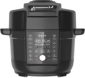 10 in 1 Pressure Cooker, Slow Cooker, Rice/Grain Cooker, Steamer, Sauté, Sous Vide, Yogurt Maker, Sterilizer, and Warmer, Black, 6 Quart