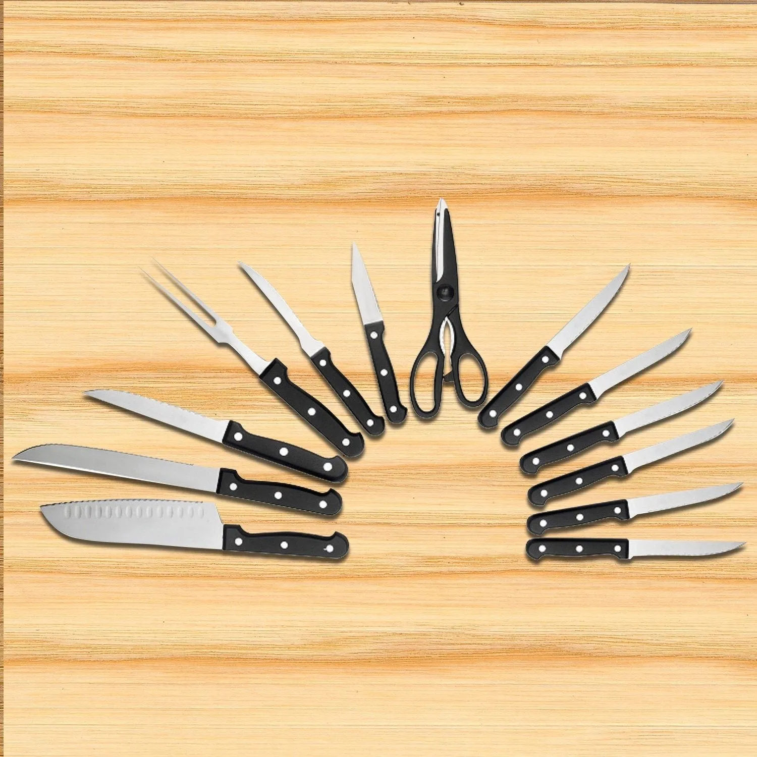 13-Piece: Knife Set Super Sharp Stainless Steel