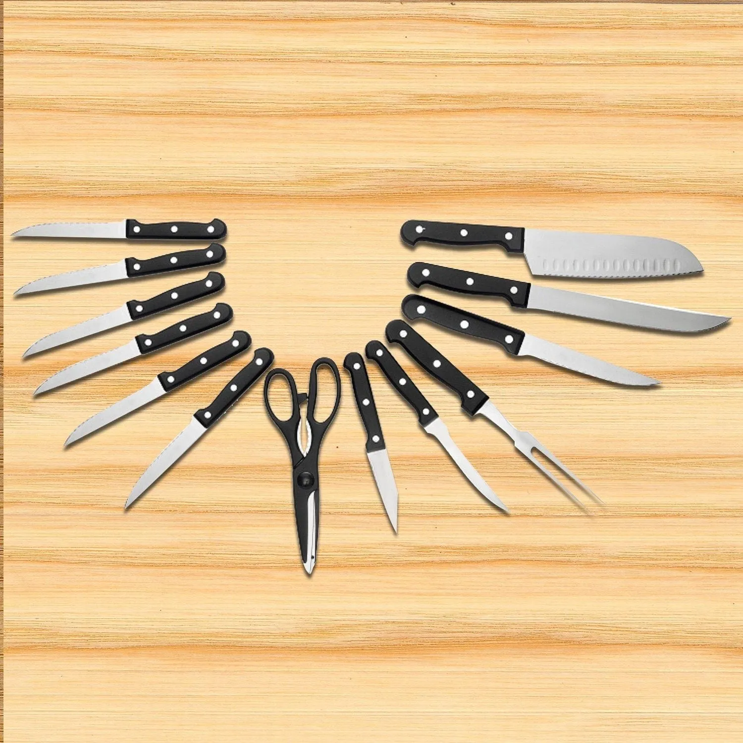 13-Piece: Knife Set Super Sharp Stainless Steel