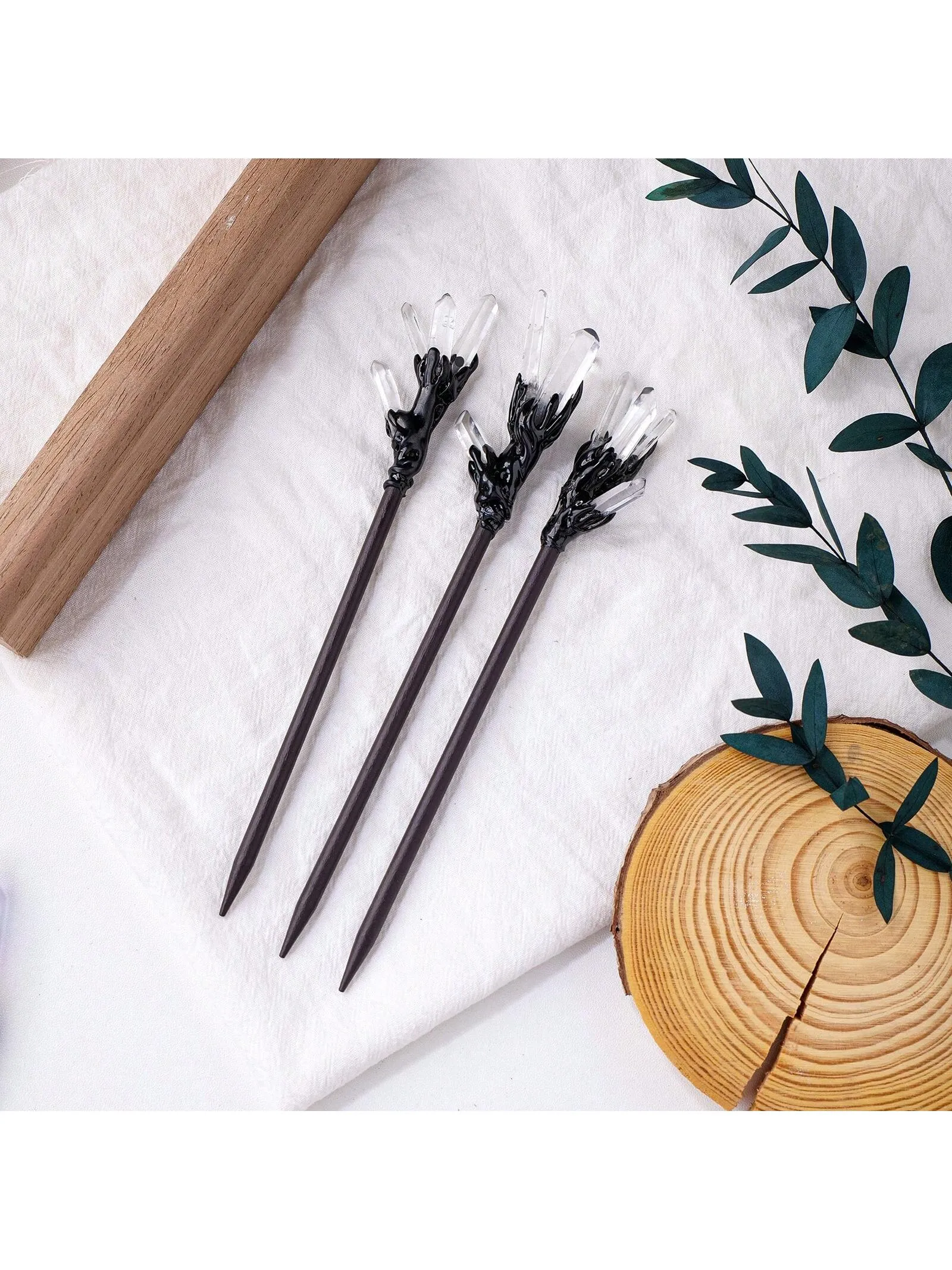 1PC Natural Crystal Ball Chinese Style Hairpins Crystal Column Hair Stick Vacation Style Hair Fork Hair Chopsticks Woman Jewelry Hair Clip