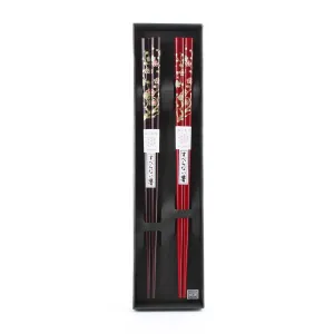 2-pair Celebratory Plum Blossoms Wooden Chopsticks