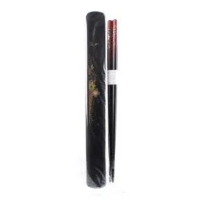 22.5cm Floral Bamboo Chopsticks with Case