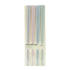 4-pair 23cm Pastel Color Resin Chopsticks