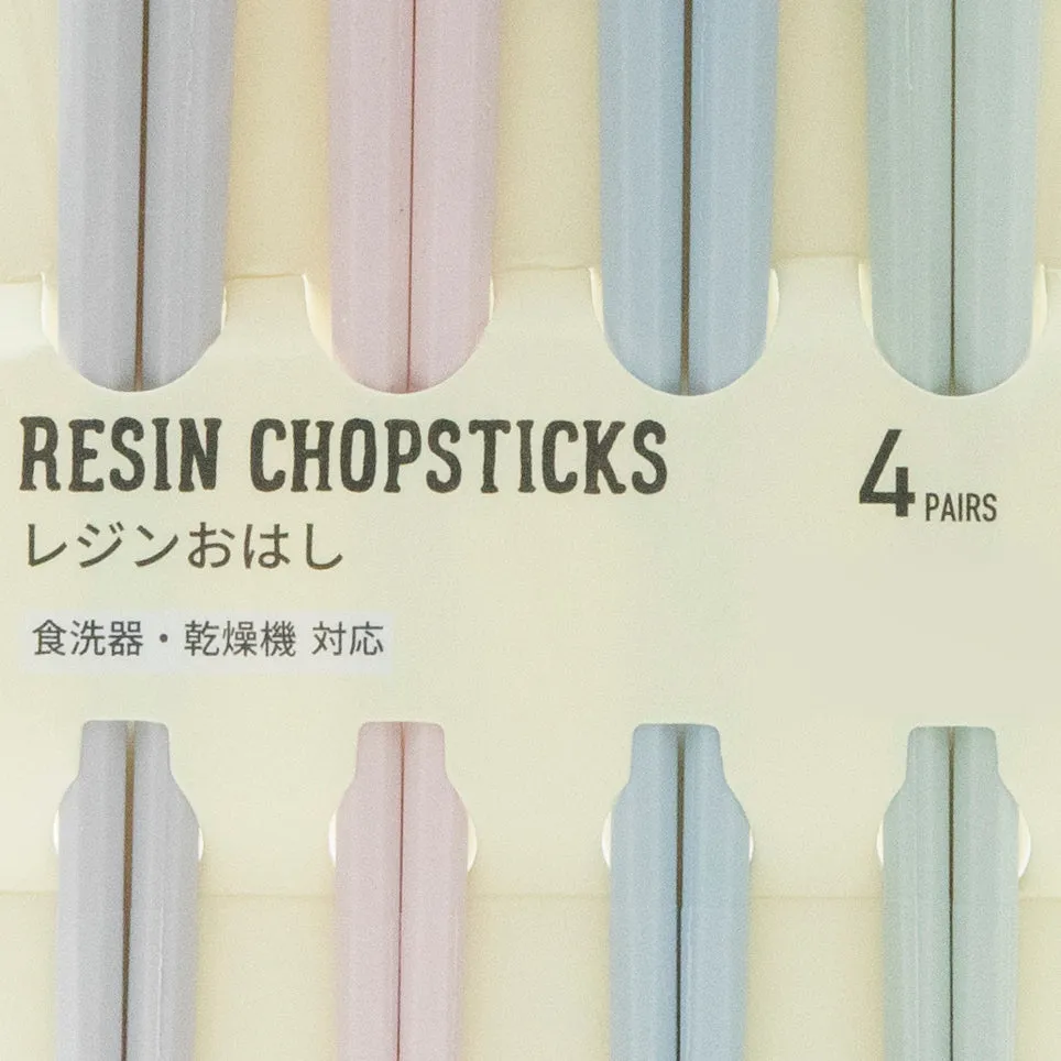 4-pair 23cm Pastel Color Resin Chopsticks