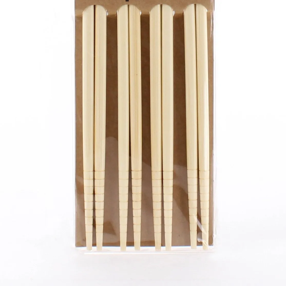 4-pair Long Wooden Chopsticks with Stripes