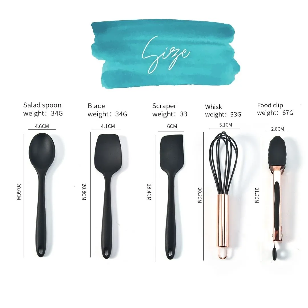 5pcs Mini Silicone Kitchen Utensils