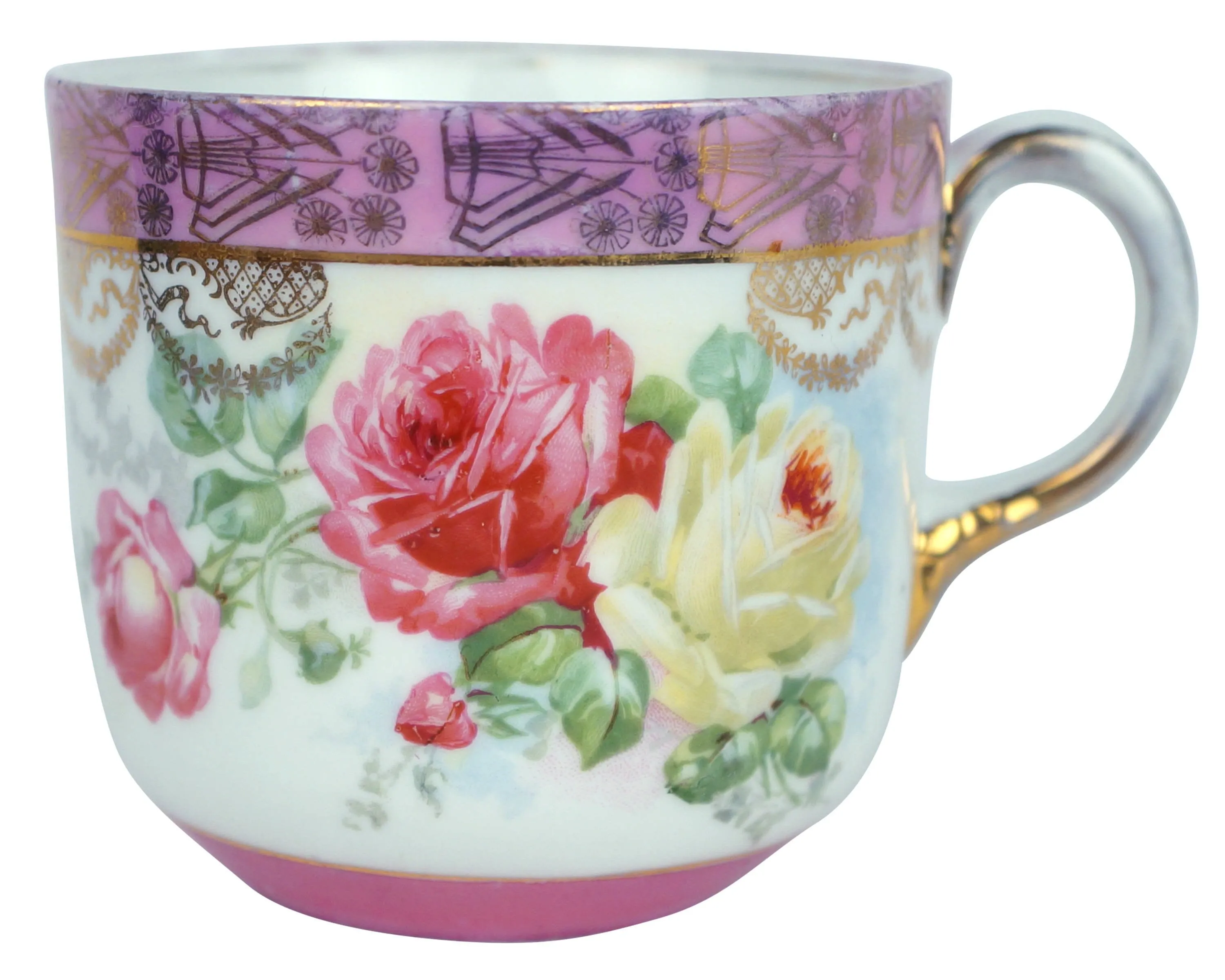 Antique Roses Moustache Cup Mustache Mug Germany