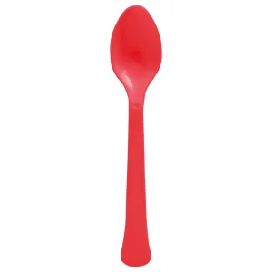 Apple Red Plastic Spoons, 20 Count