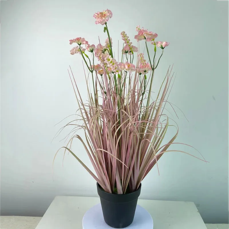 Artificial Flowers  Pink PVC Plastic Material Artificial Plant Tabletop Decoration Artistic Potted Flower Yooly Plant - YLS10218