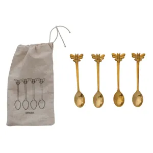 Brass Bee Spoon Set