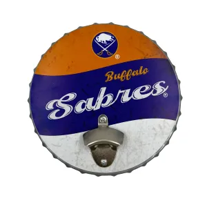 Buffalo Sabres Blue & Gold Metal Bottle Cap Opener Sign