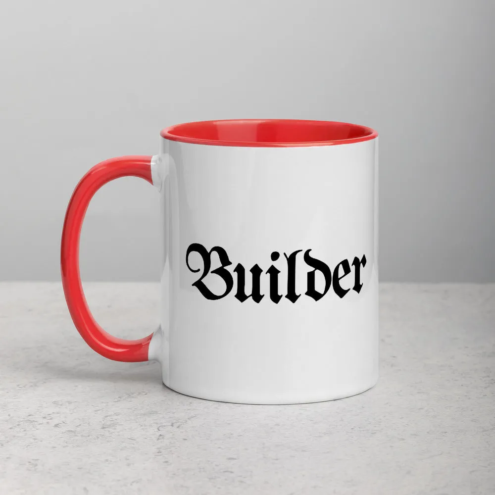 Builder Coffee White Ceramic Mug with Color Inside