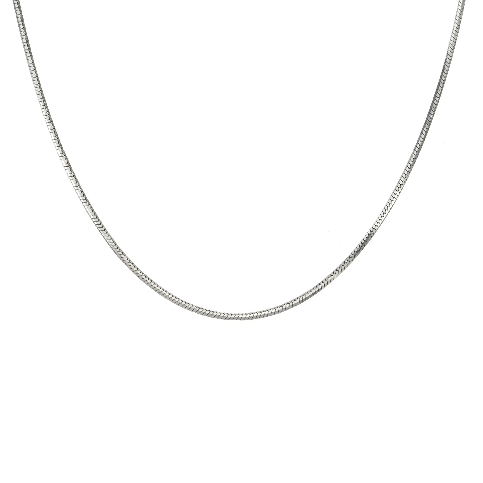 C001W B.Tiff Octagonal Herringbone Stainless Steel Chain Necklace