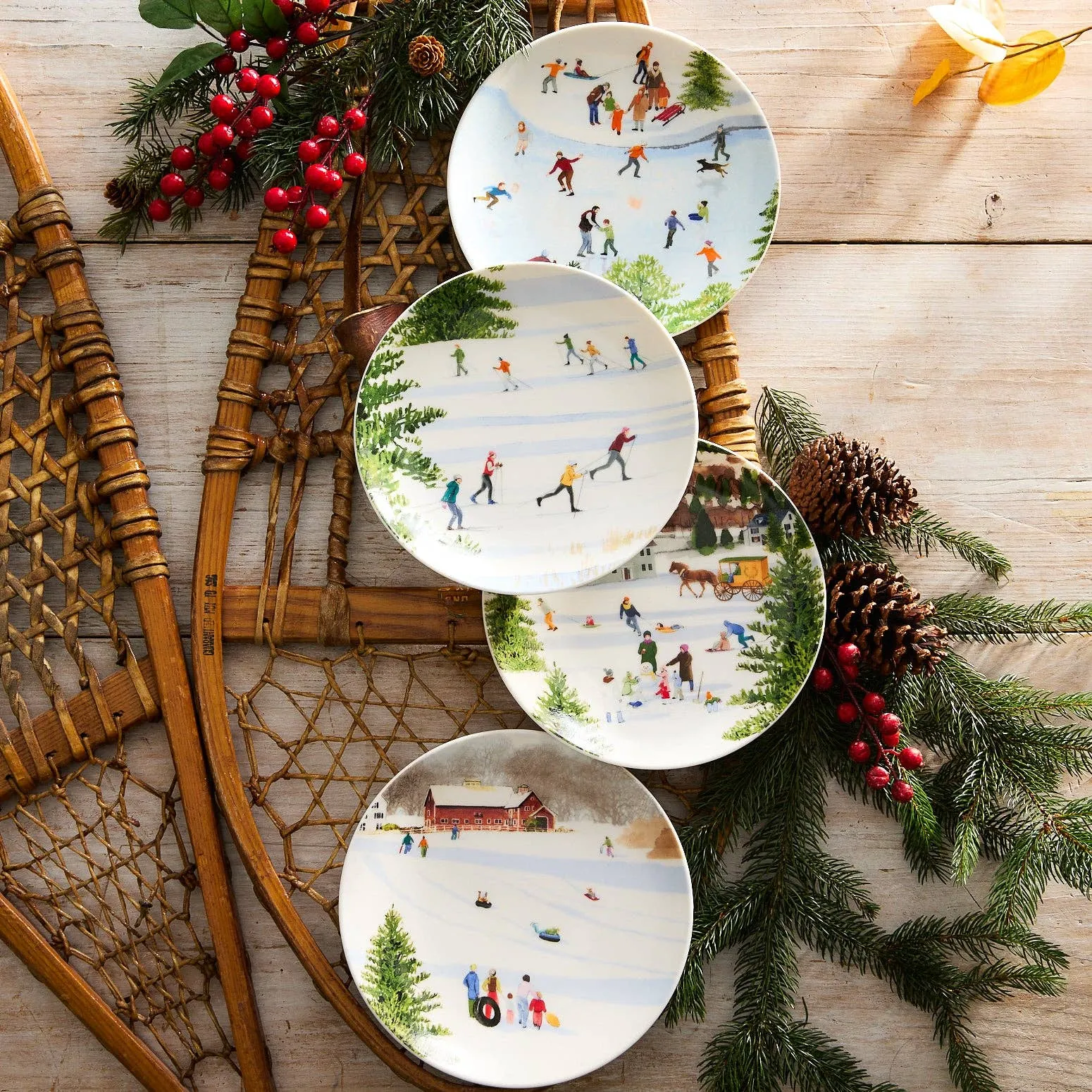 Caskata - Caskata X Felix Doolittle Winter Wonderland Plates, Set of 4