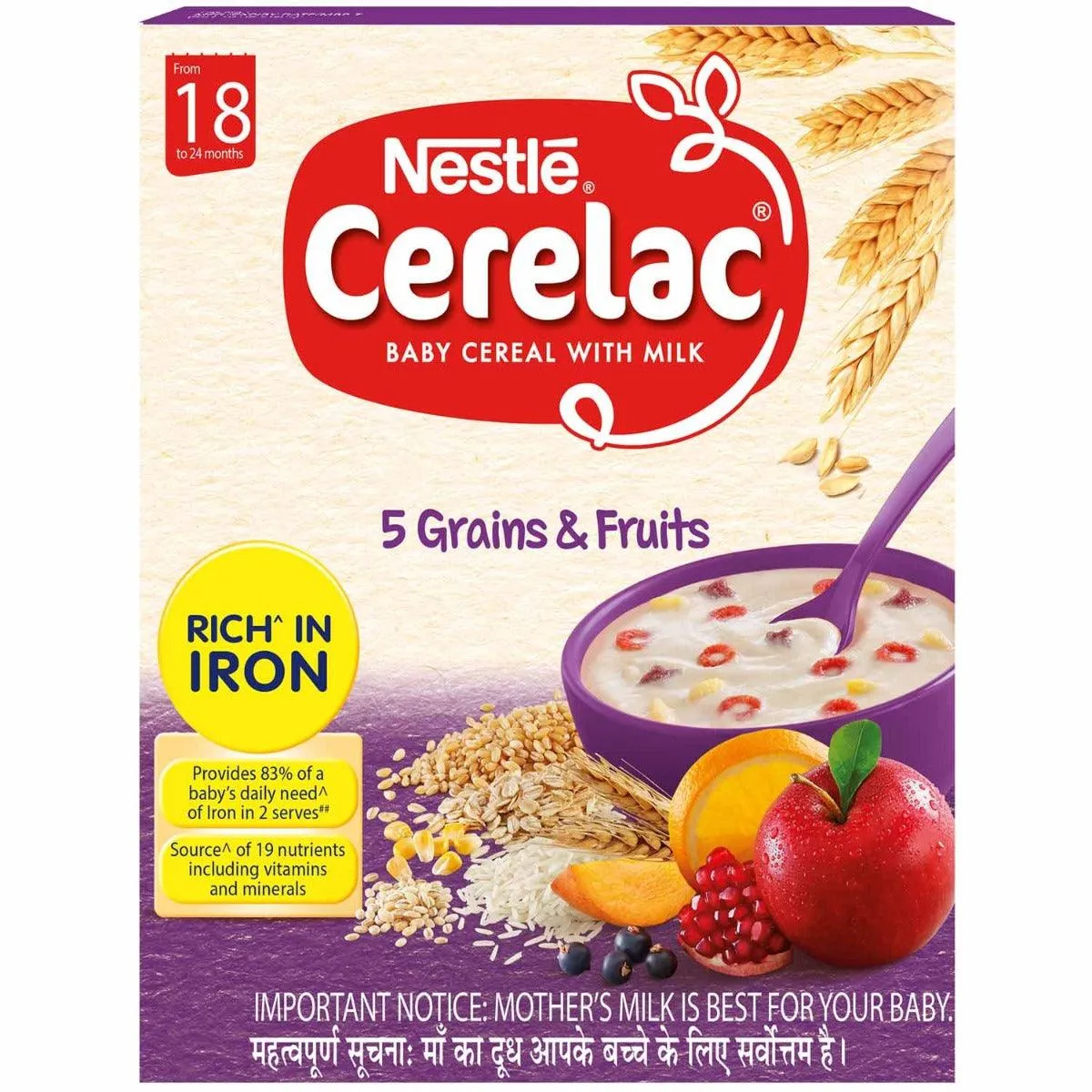 Cerelac Baby Cereal - 5 Grains & Fruits - From 18 to 24 Months 300 g