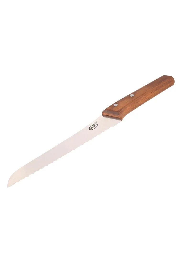 Chef's Gallery Stainless Bread Knife 8" with Solid Walnut Wooden Handle 33.5 x 3.5cm