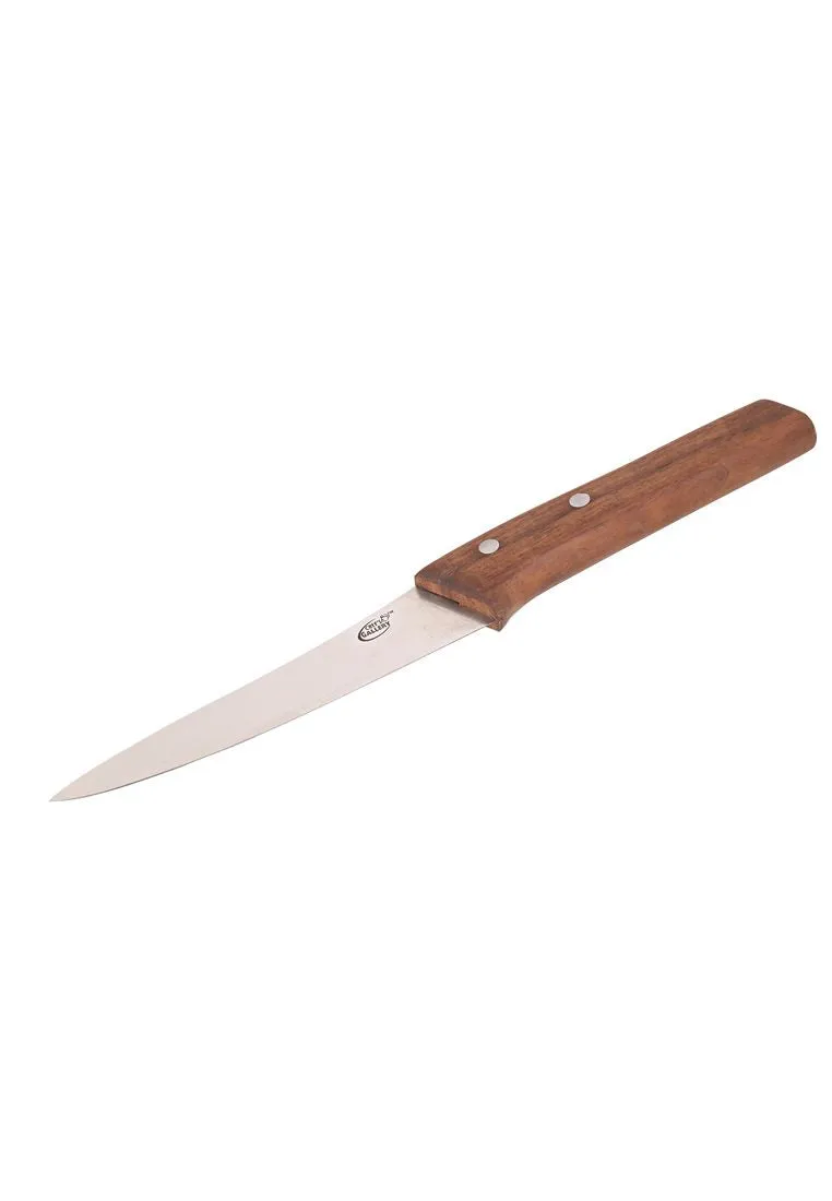 Chef's Gallery Stainless Utility Knife 5" with Solid Walnut Wooden Handle 24 x 2.5cm