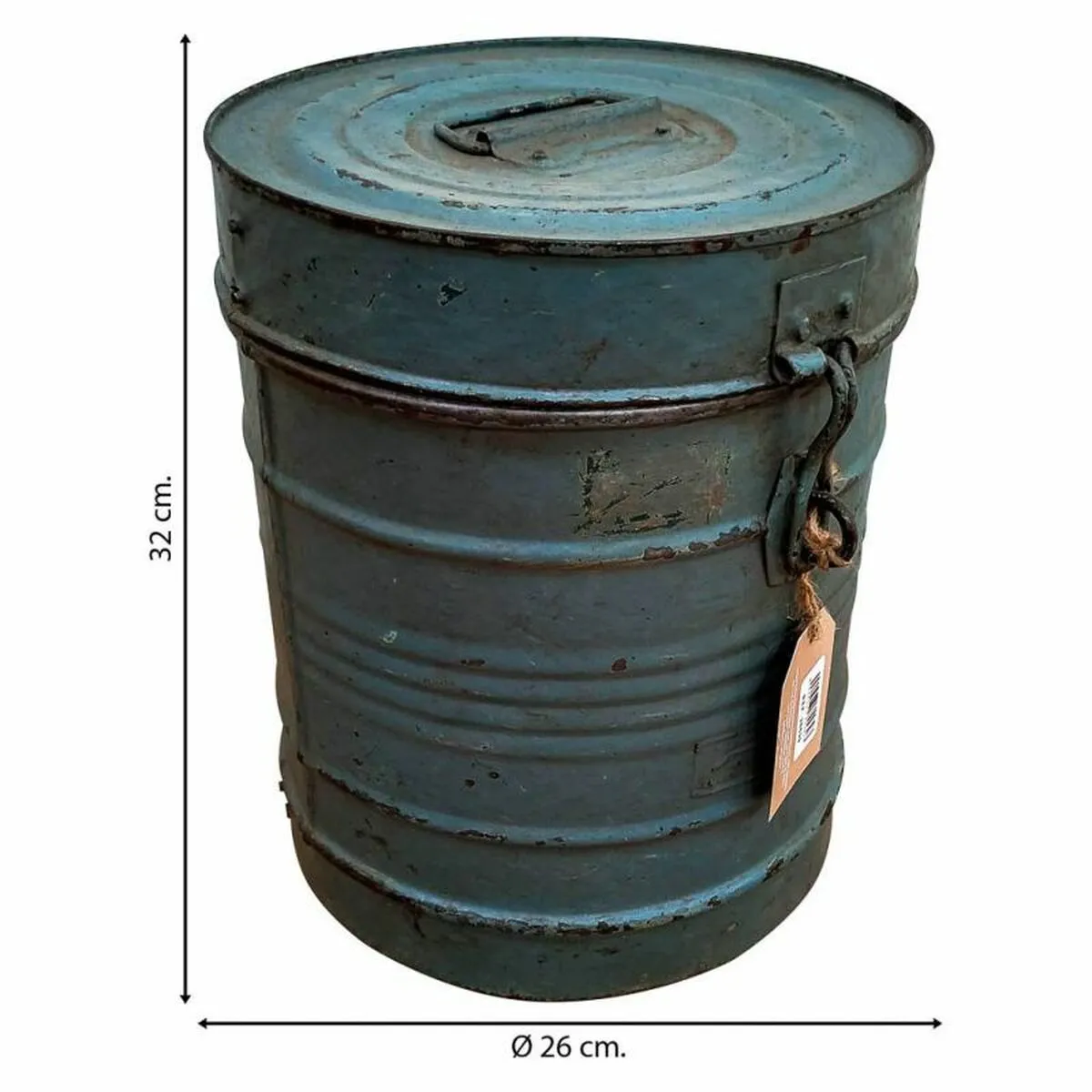 Decorative canister Alexandra House Living Blue Iron Traditional style 26 x 32 x 26 cm