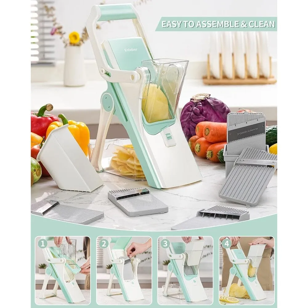 Enleber™ Safe Mandoline Slicer - Premium Upright Vegetable Chopper for Effortless and Precise Slicing