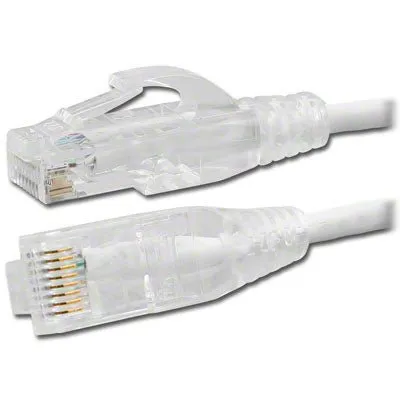 Ethernet Cat6 Patch Cord, White, 100ft