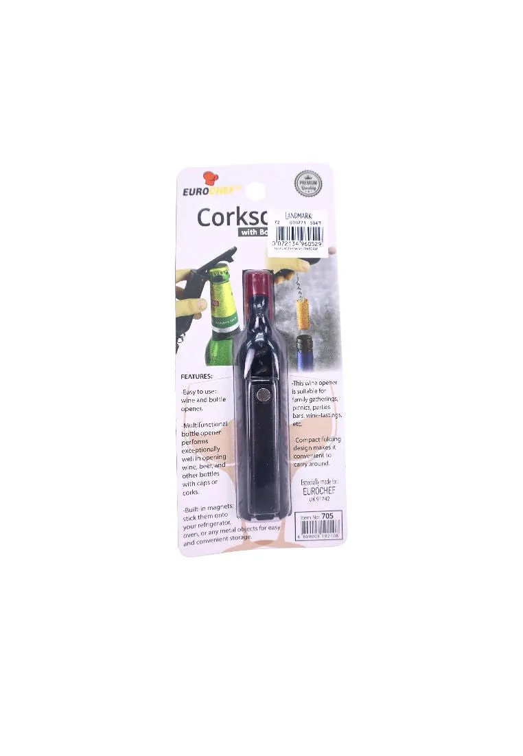 Eurochef Premium Wine Corkscrew and Bottle Opener Set - Stylish and Durable Wine Accessory