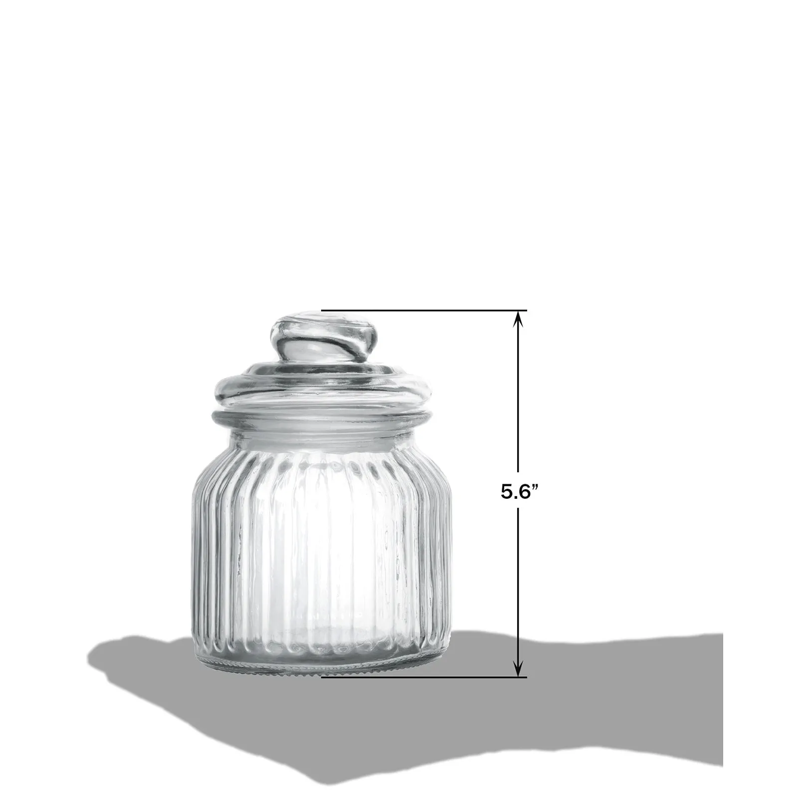 Exclusive Line Ripple Food Storage Tall Glass Jar Canister with Airtight Lid, 42.5 Ounces, 31.8 Ounces, 21.3 Ounces - 3-Piece Set