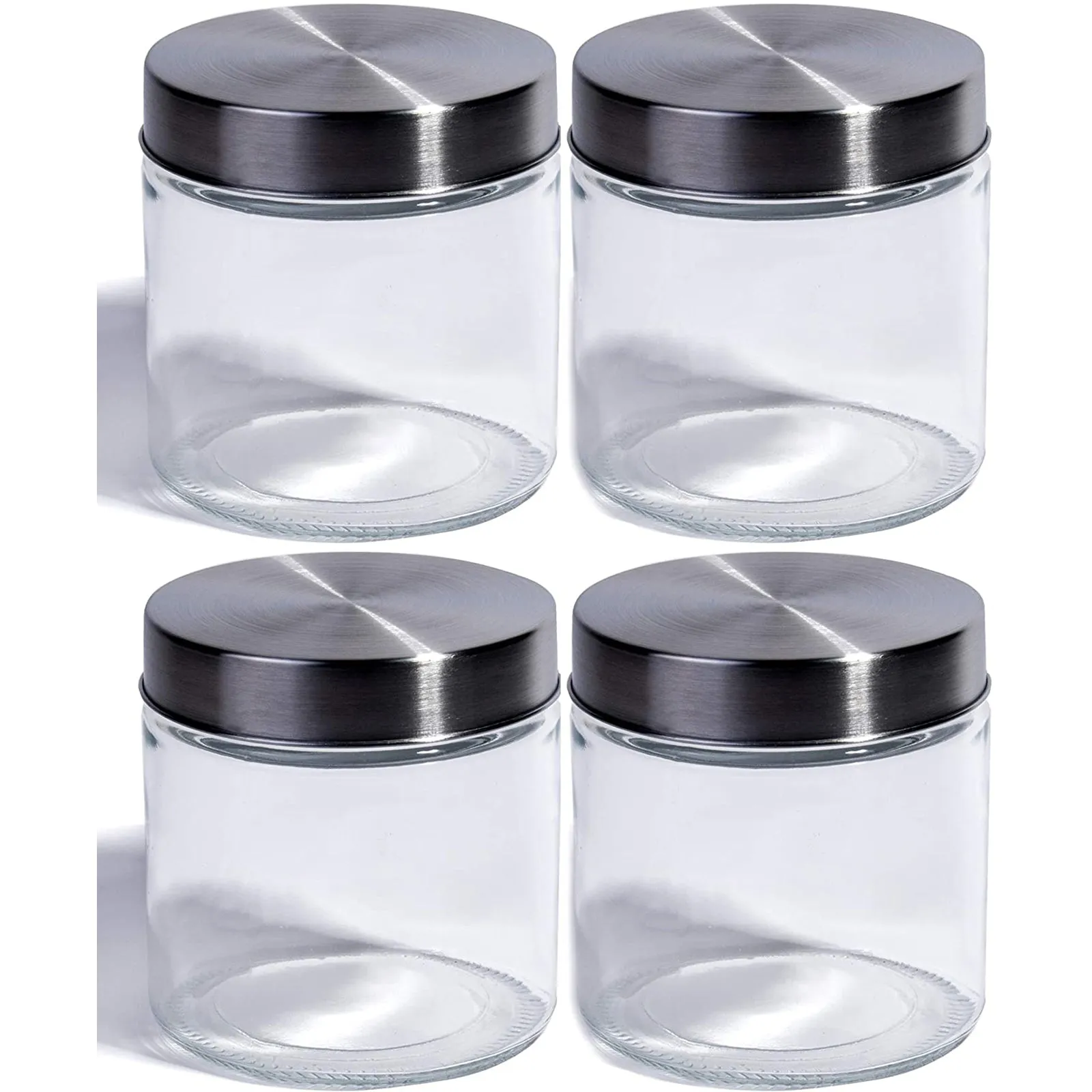 Food Saver Clear Glass Storage Container Jar with Airtight Lid, 40 oz - Set of 4