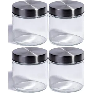 Food Saver Clear Glass Storage Container Jar with Airtight Lid, 40 oz - Set of 4