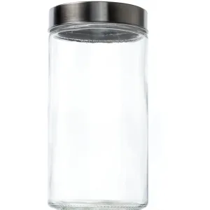 Food Saver Tall Clear Glass Storage Container Jar with Airtight Lid, 54 oz