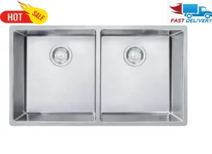 FRANKE - CUX120-CA CUBE 2 BOWL UNDERMOUNT KITCHEN SINK - STAINLESS STEEL