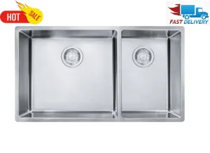 FRANKE- CUX160-CA CUBE 1-3/4 BOWL UNDERMOUNT KITCHEN SINK - STAINLESS STEEL