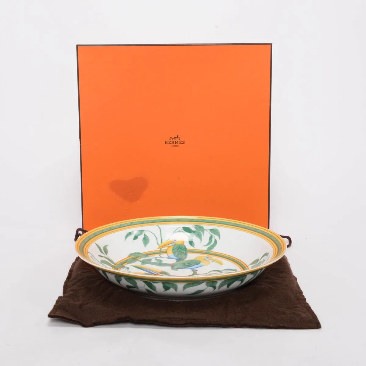 Hermes Multi-Color Porcelain Toucans Serving Plate