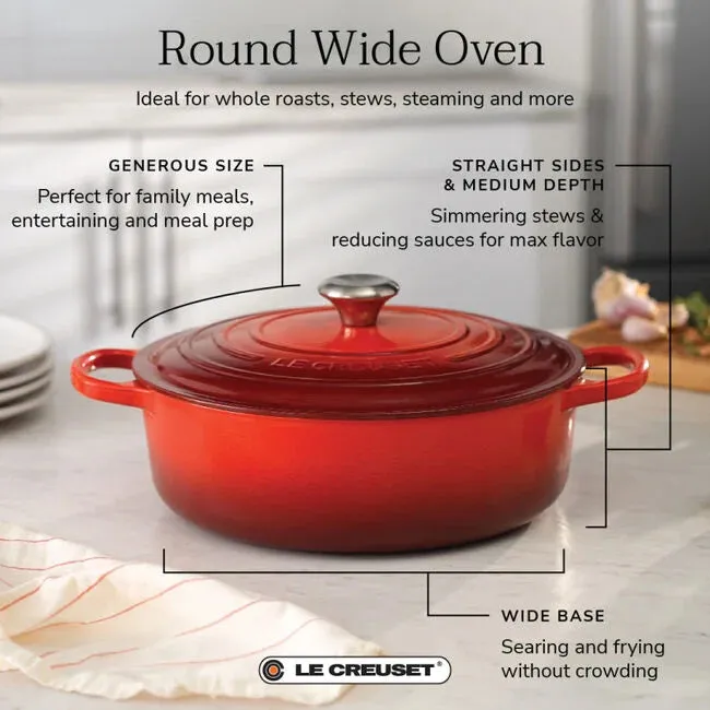 Le Creuset Wide 6.75 Qt Round Oven - White (PROMO)