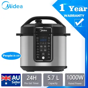 Midea 5.7L Pressure Cooker - 12 Programs, 9-in-1 Safety Features, High-Pressure Quick Cook