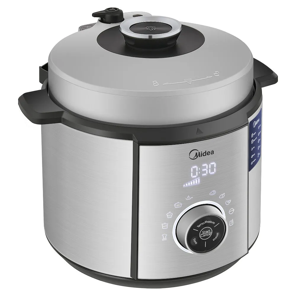 Midea 6L Electric Pressure Cooker 8-in-1, 1100W with LED Display and Non-Stick Coating