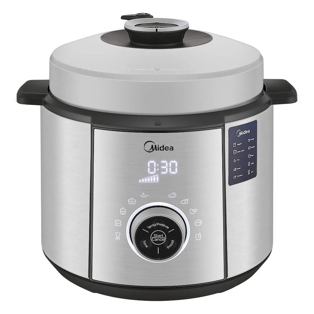 Midea 6L Electric Pressure Cooker 8-in-1, 1100W with LED Display and Non-Stick Coating