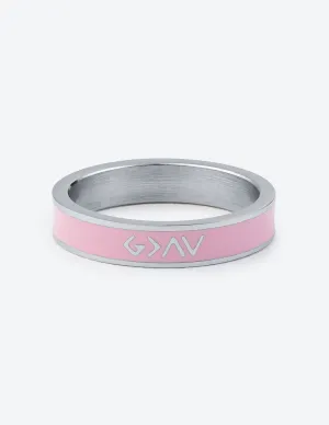 Pink Enamel Highs and Lows Ring