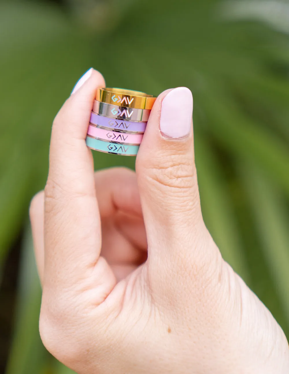 Pink Enamel Highs and Lows Ring