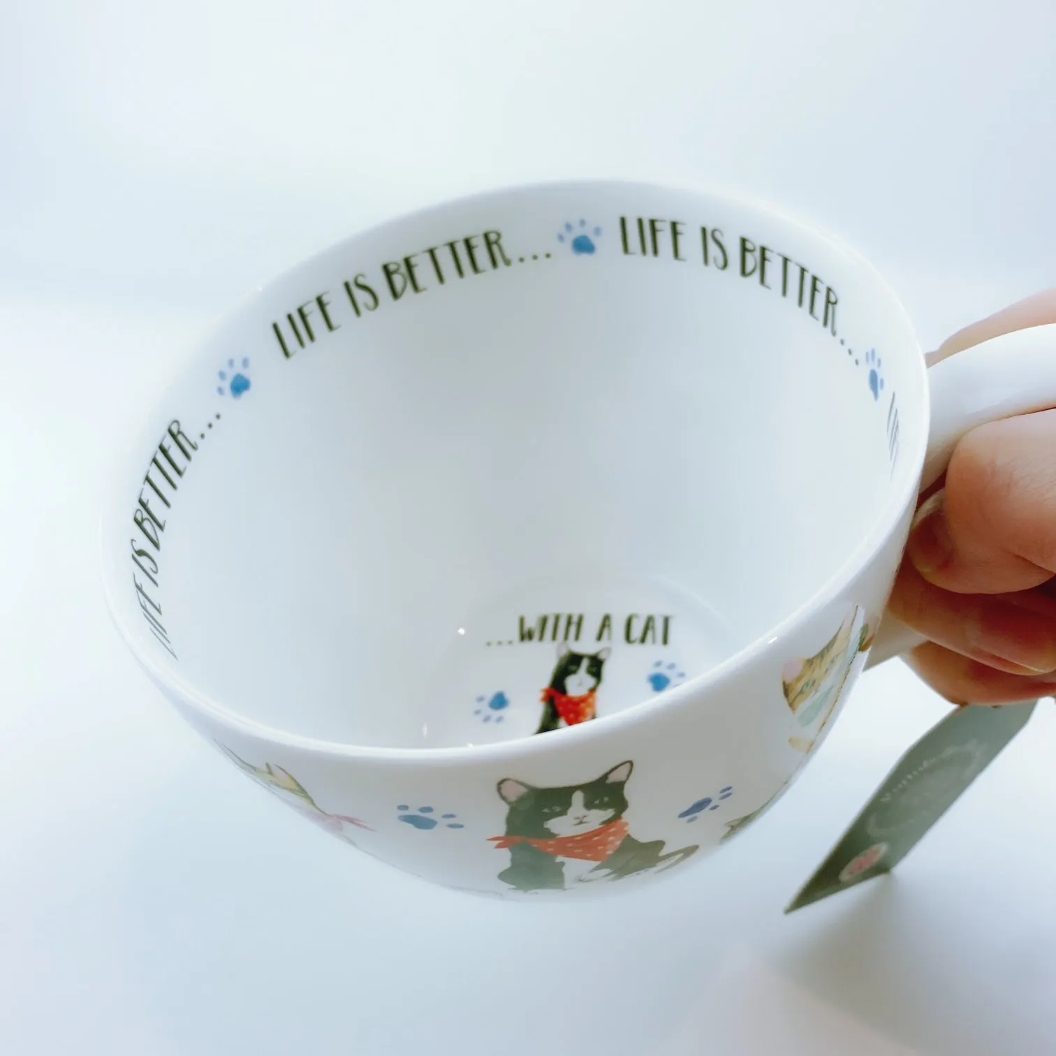 Portobello By Design 'Life Is Better With A Cat' Bone China XL Coffee Mug Tea Cup