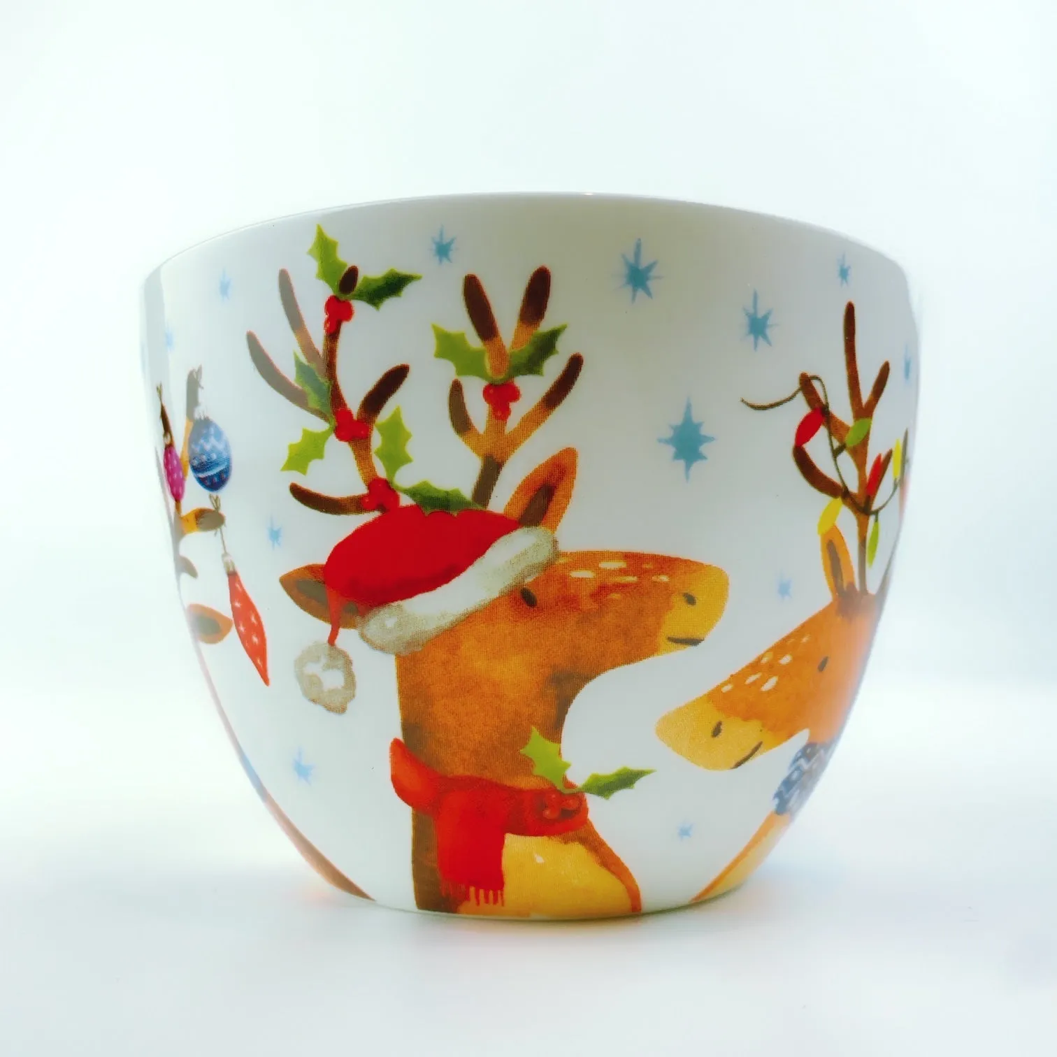 Portobello Oh, Deer Christmas Reindeer Design - 20 oz XL Bone China Coffee/Tea Mug