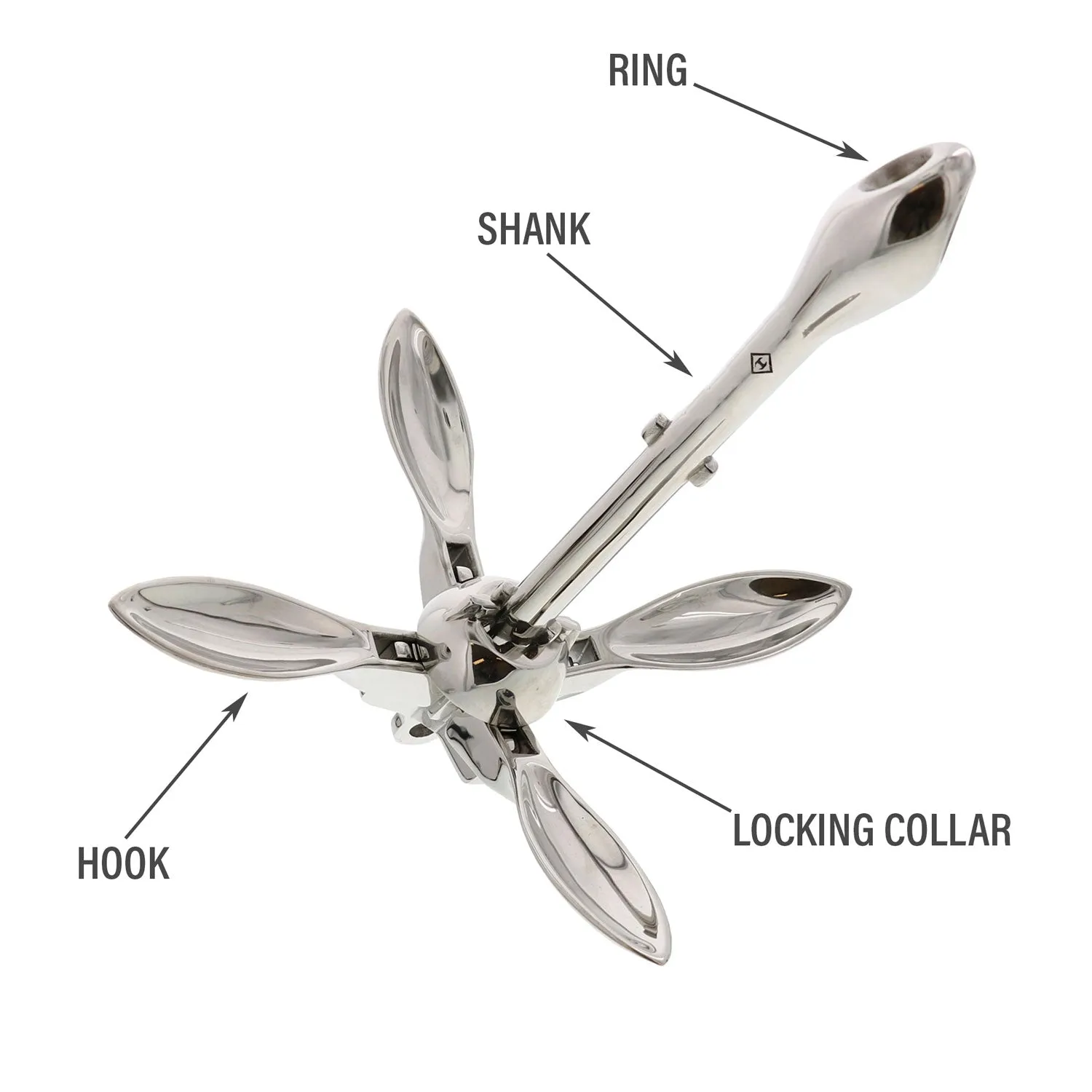 Stainless 4-Prong Folding Anchors