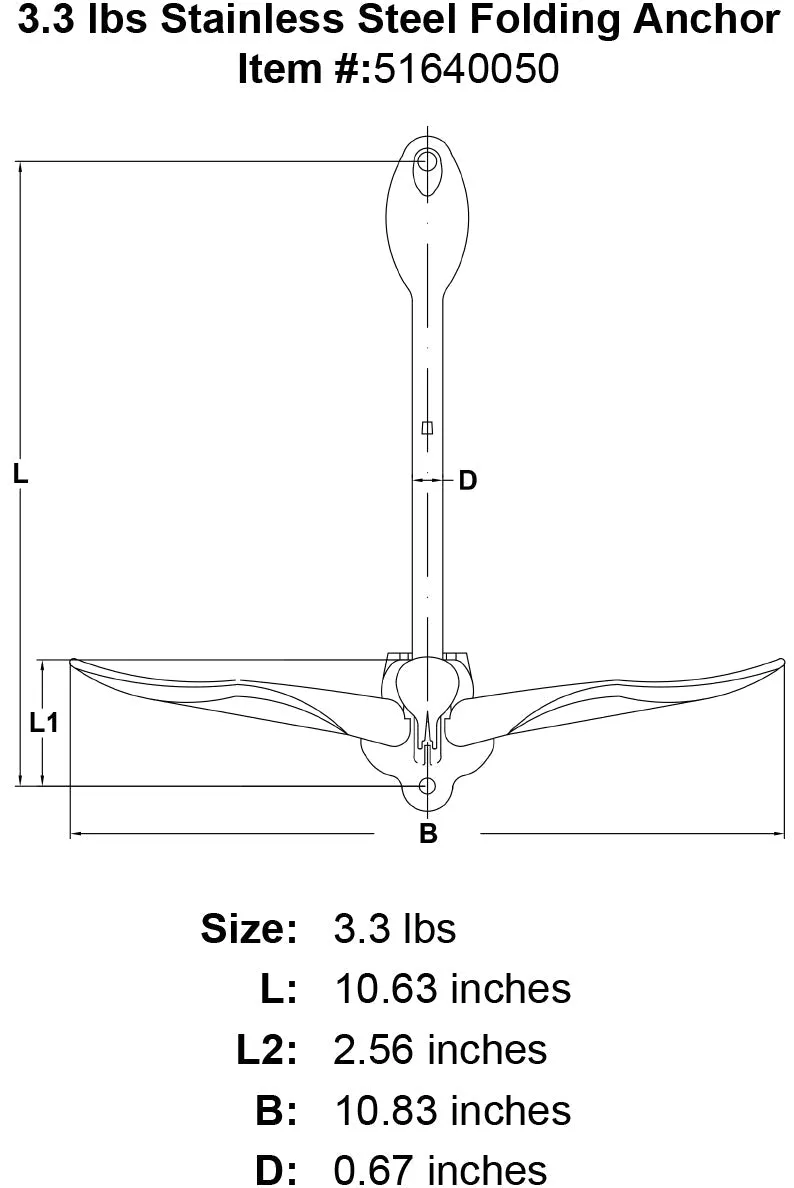 Stainless 4-Prong Folding Anchors