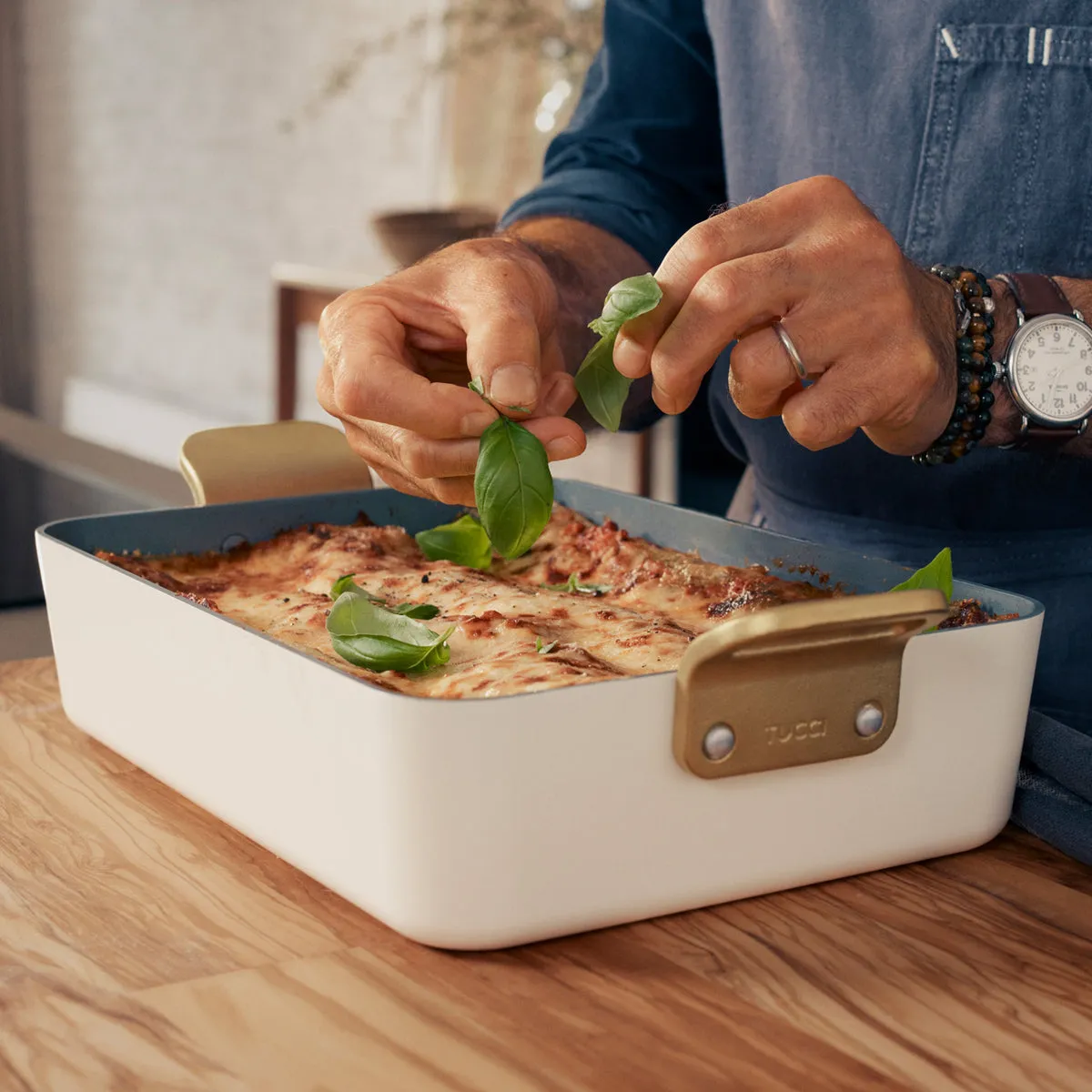 Stanley Tucci™ Ceramic Nonstick Lasagna Pan | Carrara White