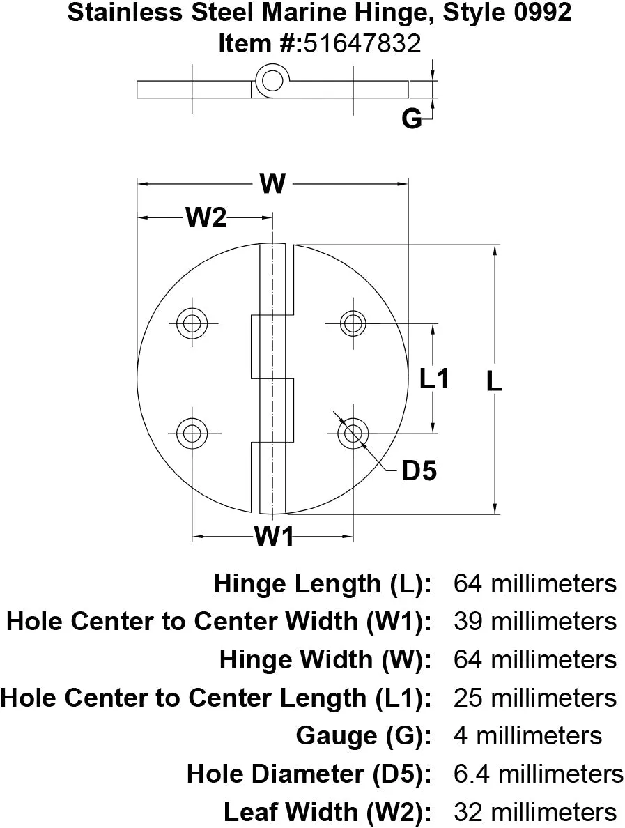 Style 0992 Hinge