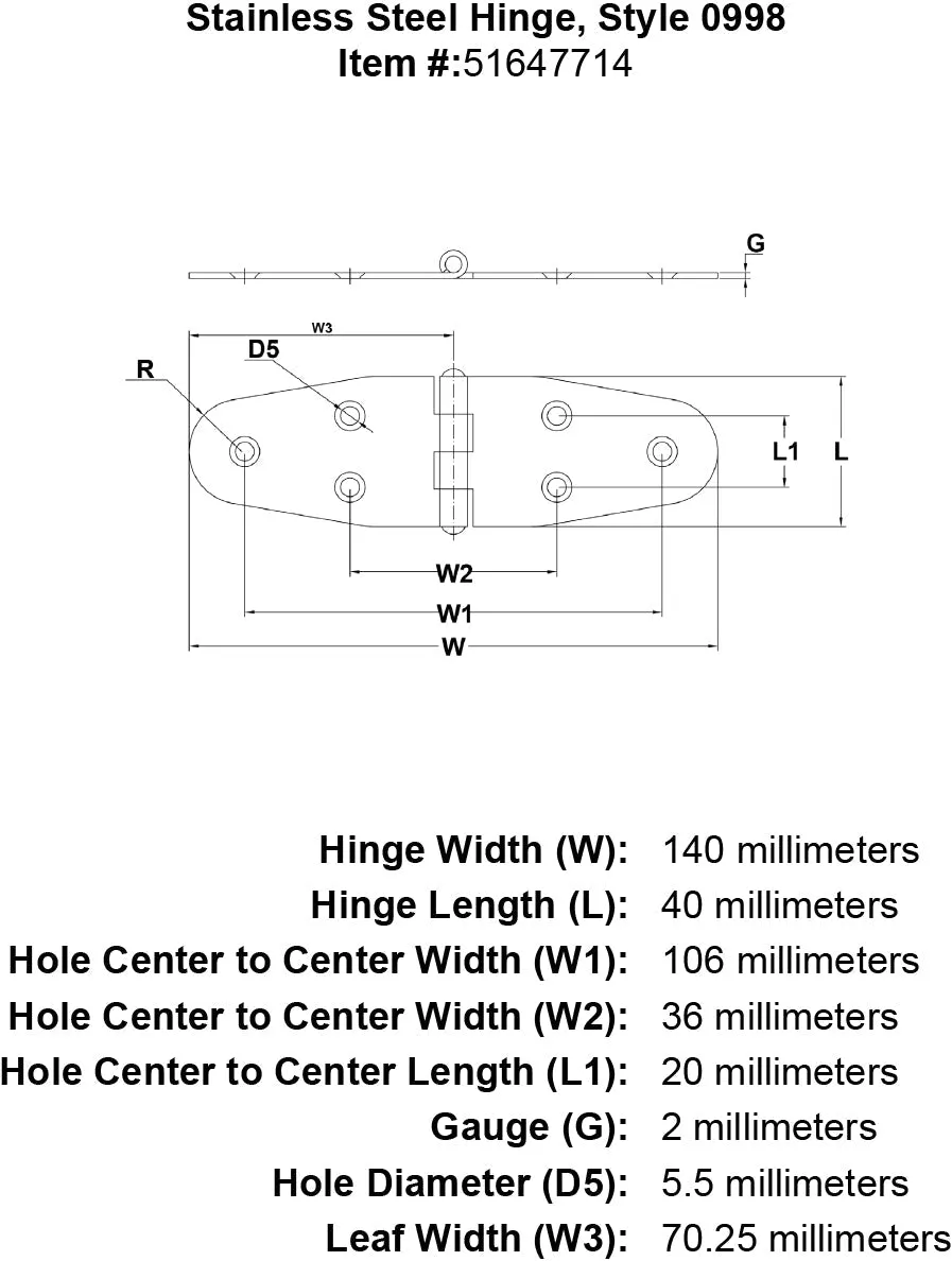 Style 0998 Hinge