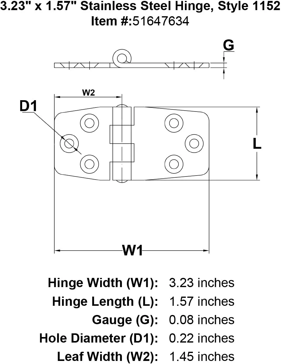 Style 1152 Hinge