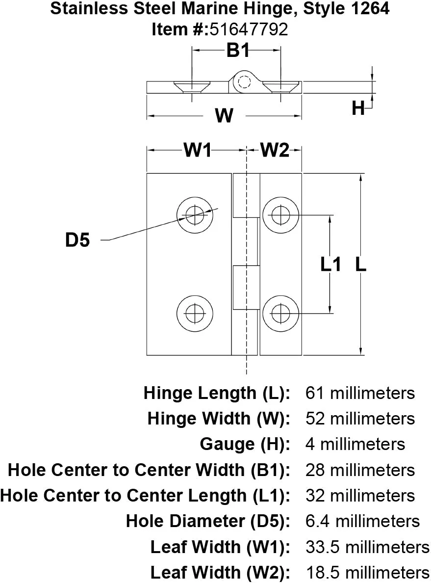 Style 1264 Hinge