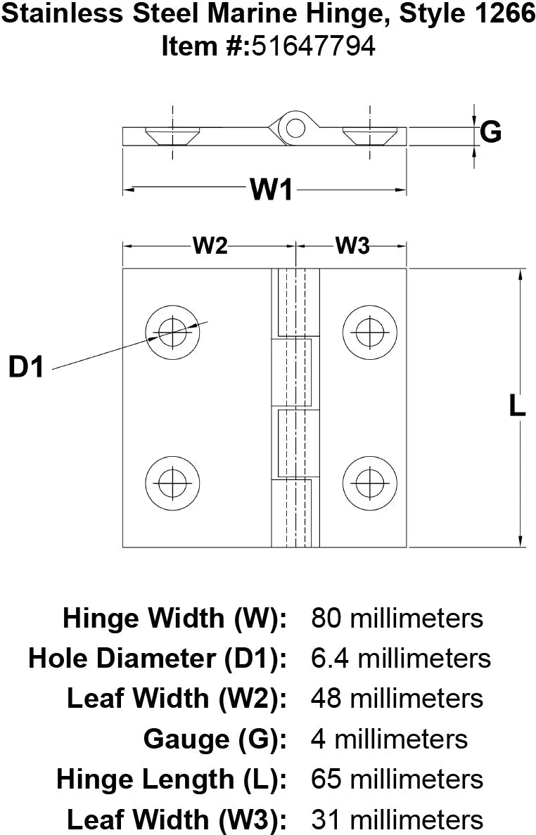 Style 1266 Hinge