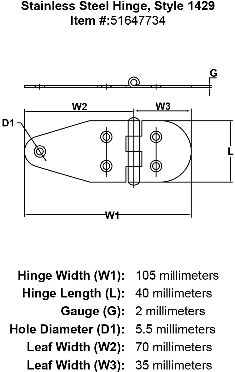 Style 1429 Hinge